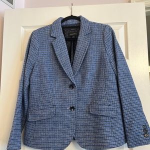 Blue plaid houndstooth Talbots blazer size 10